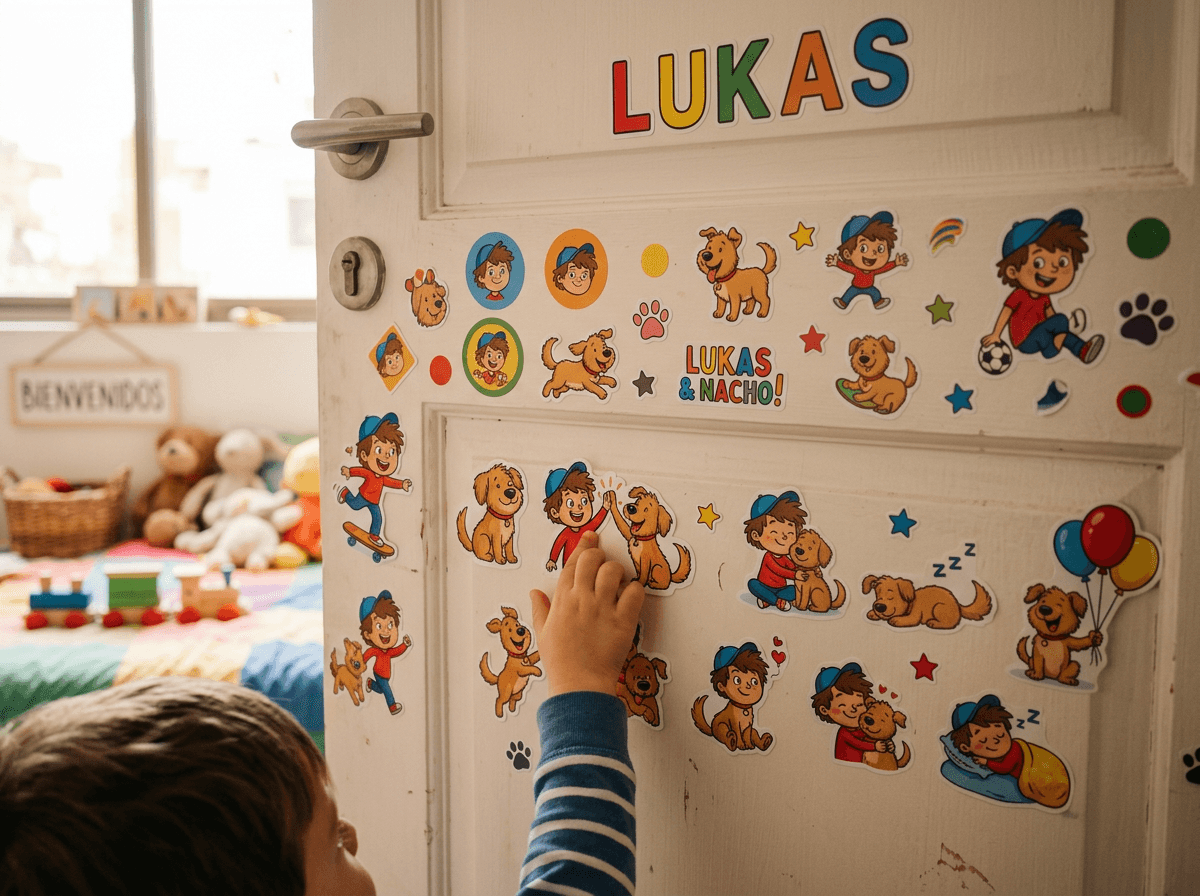 Stickers en uso