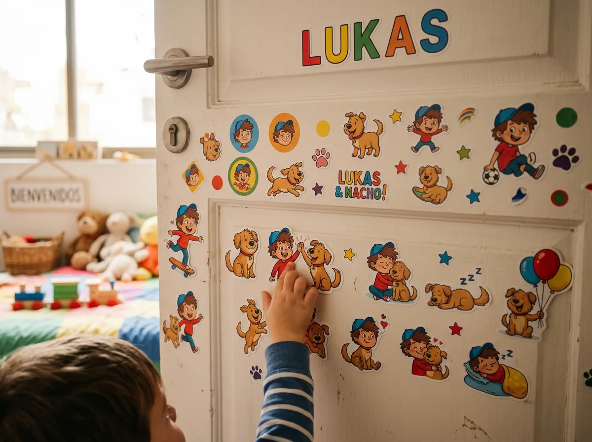 Stickers en uso